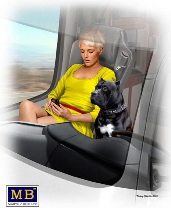 Actual product image Master Box Truckers series.Joni(Lookout)Johnson&her dog Maxx