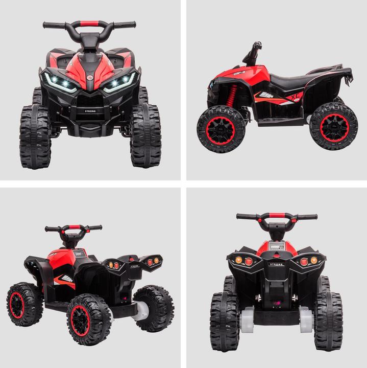 Immagine prodotto Homcom Elektro-Quad Kunststoff, Metall Schwarz+Rot (12 V)