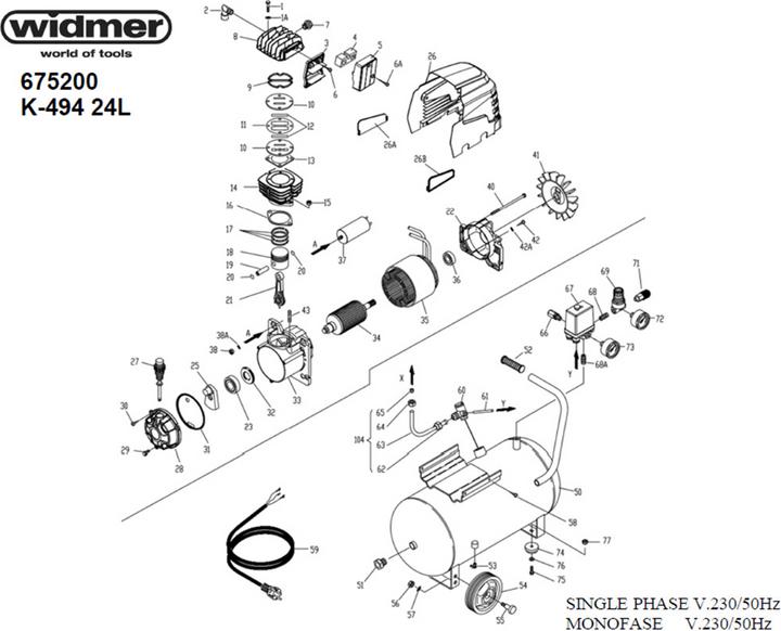 Immagine prodotto Rockair Compressore K-494 (24 l)