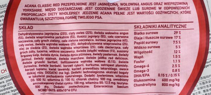 Actual product image Acana Dog Classics CLASSIC RED 2Kg (Adult, Senior, 1 pcs., 2000 g)