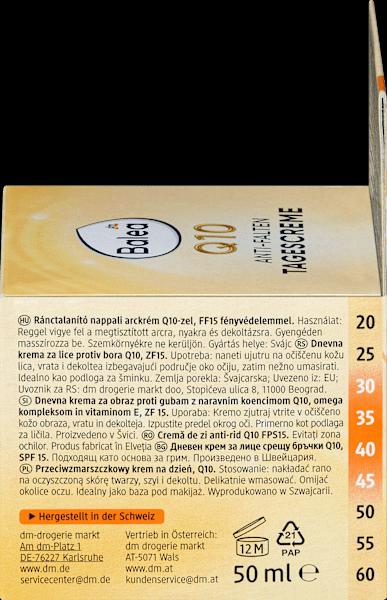 Nährwerte und Zutaten dm Balea Q10 (50 ml, Tagescreme, SPF 15)