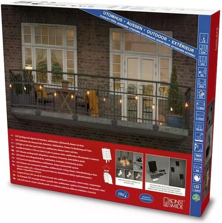 Image du produit Konstsmide 2341-800SP Chaîne solaire à LED pour le jardin de la bière (14.50 m)