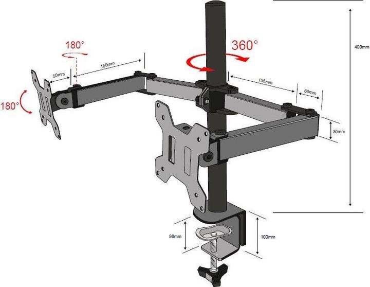 Actual product image Lenovo Dual TB-MO2 monitor mount 10 -27 10 kg VESA 100 (27")