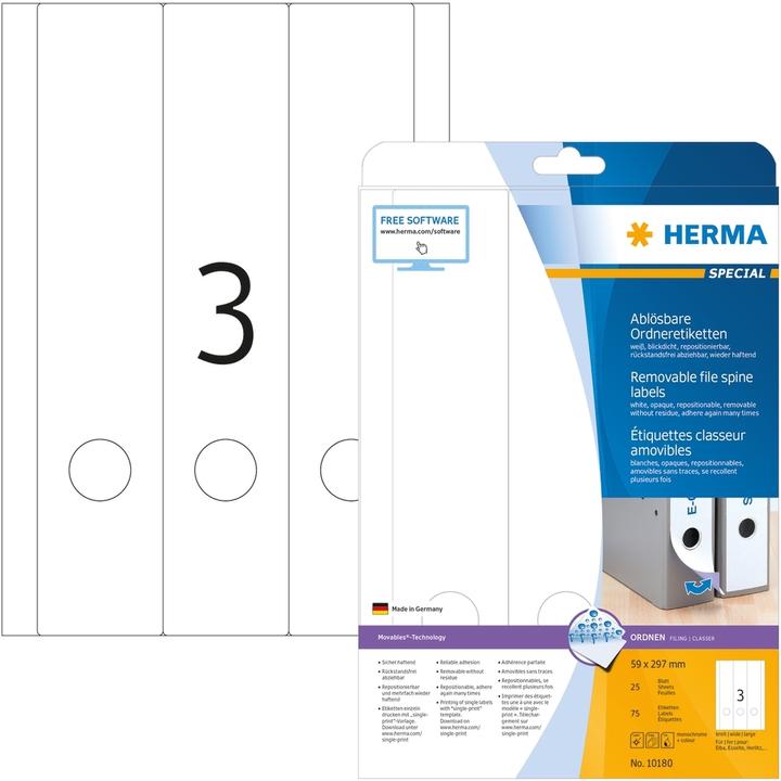 Actual product image HERMA Removable A4 file labels