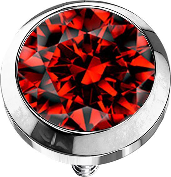 Produktbild Star Piercing Dermal Anchor silber mit Kristall rot (Chirurgenstahl 316L, ohne Messing)