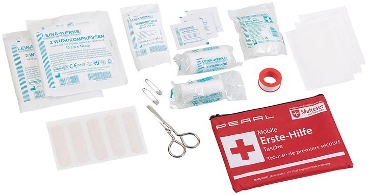Produktbild Pearl Mobile Erste-Hilfe-Tasche, wasserabweisend, 24-teilig (Erste Hilfe Set Zubehör)