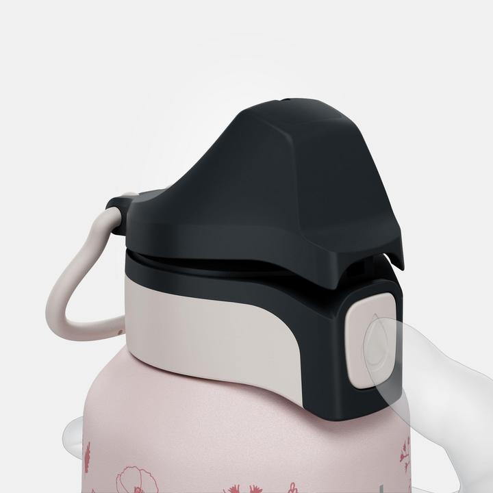 Image du produit Quechua Gourde 0,6 l pour enfants en acier inoxydable avec bouchon à ouverture rapide - rose (0.60 l)