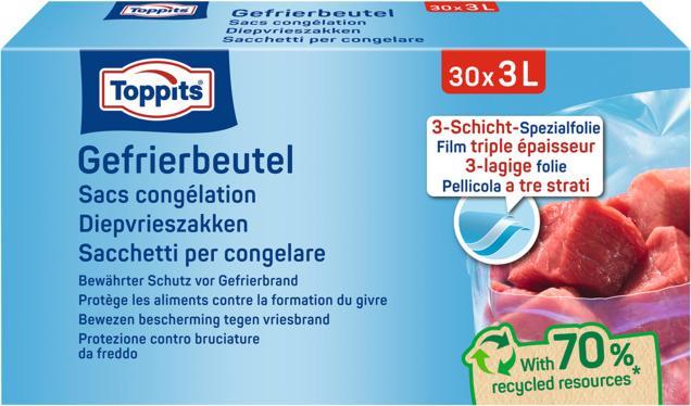 Produktbild Toppits Gefrierbeutel 3 Liter 30 Stück (30 x)