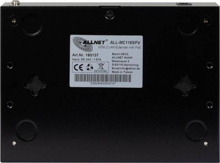 Image du produit Allnet Modem point à point VDSL2 Vectoring via 2 fils avec PoE non administré ALL-MC116SPV-VDSL2