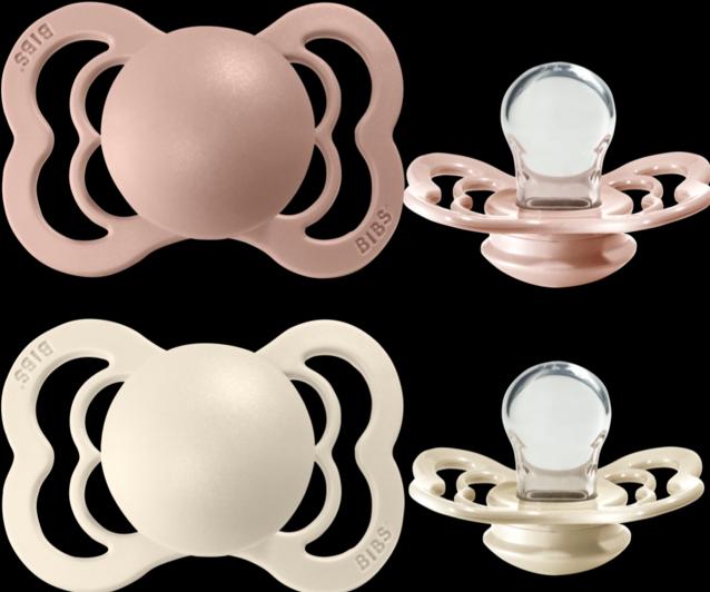 Actual product image Bibs Supreme silicone dummy (pack of 2), Blush & Ivory (size 2, 6-36M) (2 x, 6 - 12 M.)