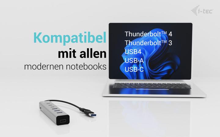 Produktbild i-tec USB-C/USB-A Charging Metal HUB 7 Port 3x USB-C 3.2 Gen. 1 4x USB-A 3.2 Gen. 1 (USB-C, USB-A, 7 Ports)