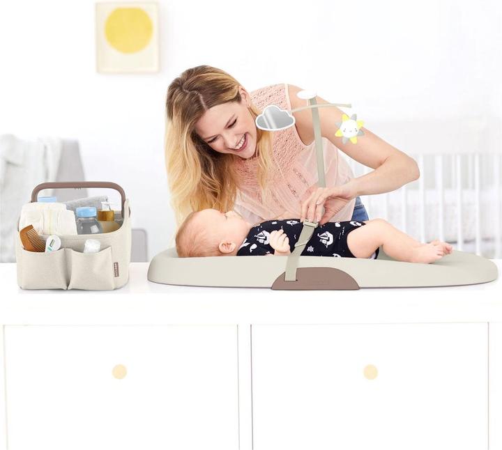 Actual product image Skiphop Light Up Diaper Caddy- Oat
