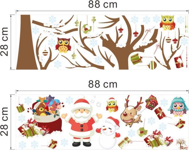 Image du produit Cover-Discount Stickers muraux Arbre de Noël et Père Noël (80 x 88 cm)