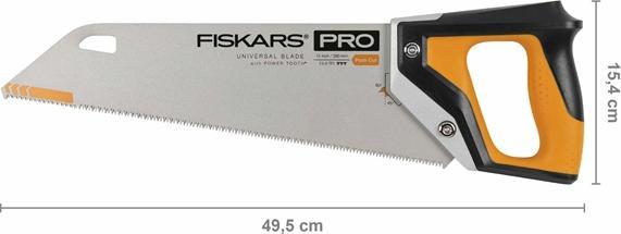 Actual product image Fiskars Pro hand saw for wood, laminate and PVC, saw blade length: 38 cm, 9 TPI, Black/Orange, PowerT
