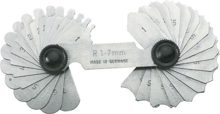 Produktbild Dönges Radienschablonen-Satz, Messbereich 15,5 - 25,0 mm, Blattanzahl 15 St.