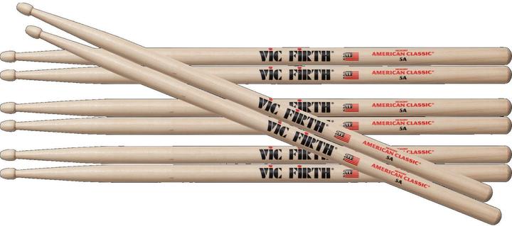 Vic Firth Drumsticks VF5A Value Pack – 4 Paar (Drum set)