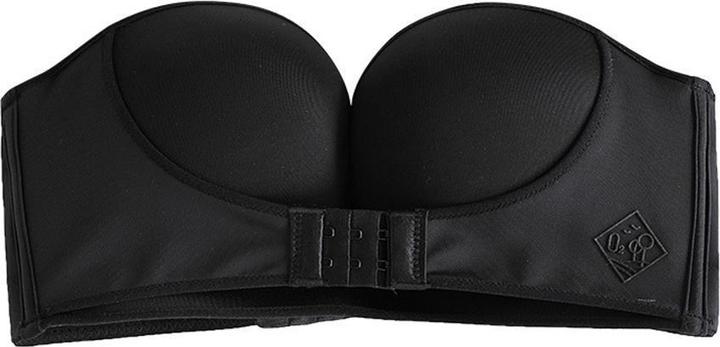 Immagine prodotto JTI Reggiseno push-up senza spalline, abbottonatura supplementare sul davanti, nero - 75A/B (75 A, Confezione singola)