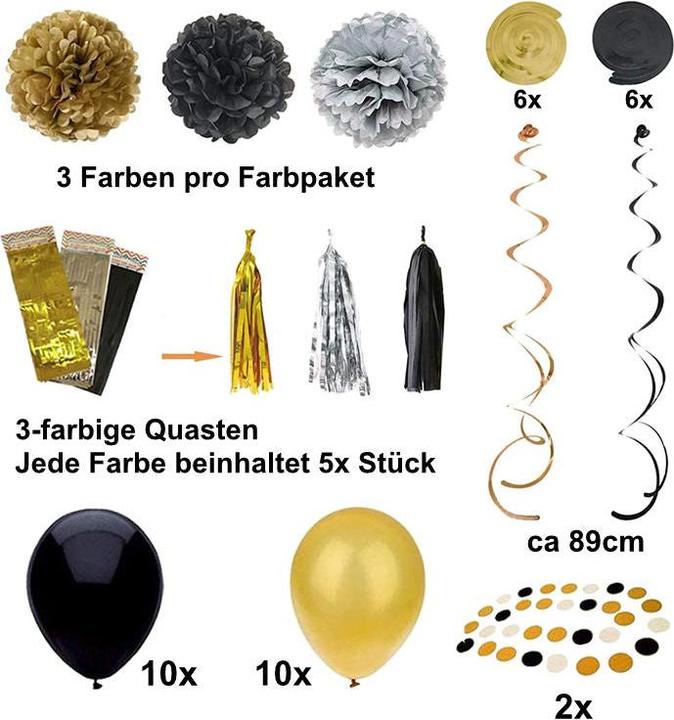 Produktbild Hermex Geburtstagsparty Set Luftballon Set Party Dekoration Ballon Deko (1 x)