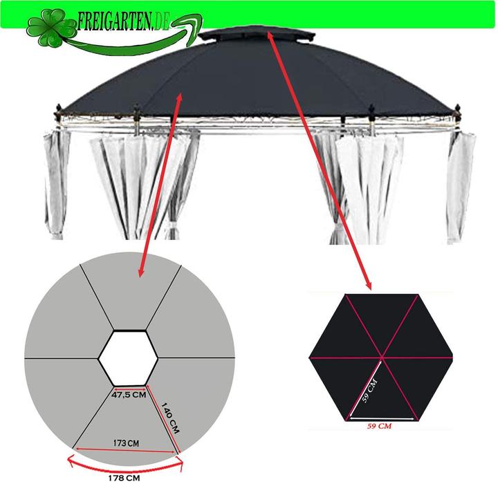 Produktbild Freigarten Ersatzdach für Pavillon (35 cm, 350 cm)