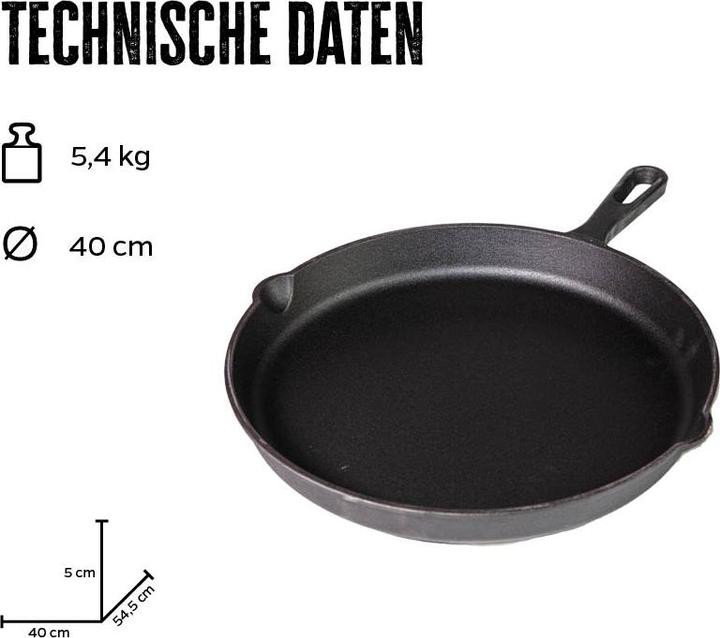 Actual product image Grillfürst Cast iron pan with handle Ø 40 cm