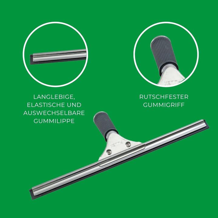Actual product image Novaliv Fensterabzieher Profi 45 cm Fensterreiniger Edelstahl mit auswechselbaren Gummilippe Fenster (1 pcs.)