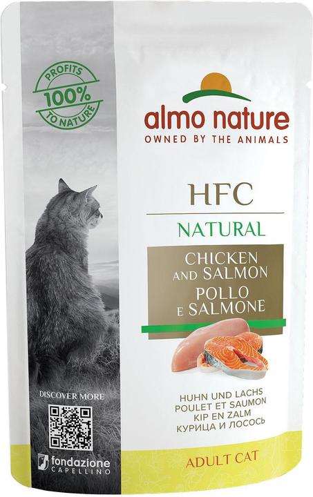 Immagine prodotto Almo Nature Cibo per gatti HFC Natural Chicken&Salmon 55g (Adulto, 24 pz., 55 g)