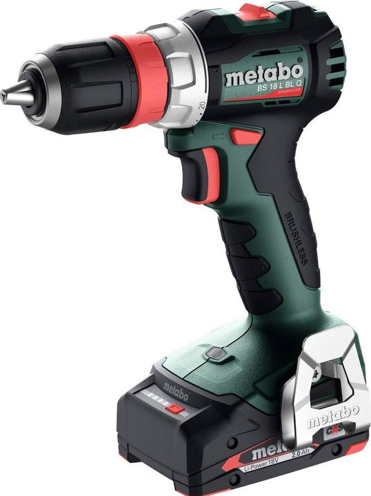 BS 18 L BL Q Akku-Bohrschrauber, Schnellwechselbohrfutter Gürtelhaken und Bitdepot 2 LiPOWER Akkupacks (18 V/2,0 Ah) Ladegerät SC 30 metaBOX 145, Anleitung