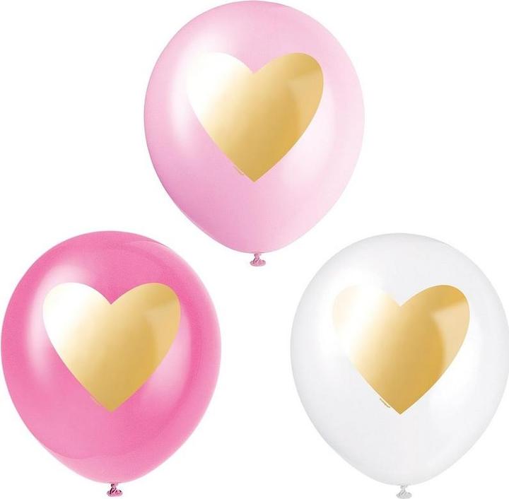 Produktbild Unique Party Herz Ballons Latex 6erPack (6 x)