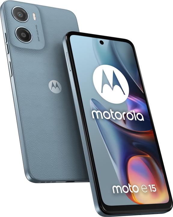 Actual product image Motorola moto e15 (64 GB, Light blue, 6.67", Dual SIM, 32 Mpx, 4G)
