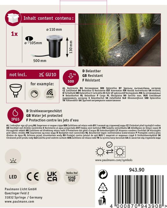 Produktbild Paulmann Bodeneinbauleuchte Floor (GU10, IP65)