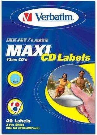 Image du produit Verbatim CD-DVD 12cm étiquettes maxi