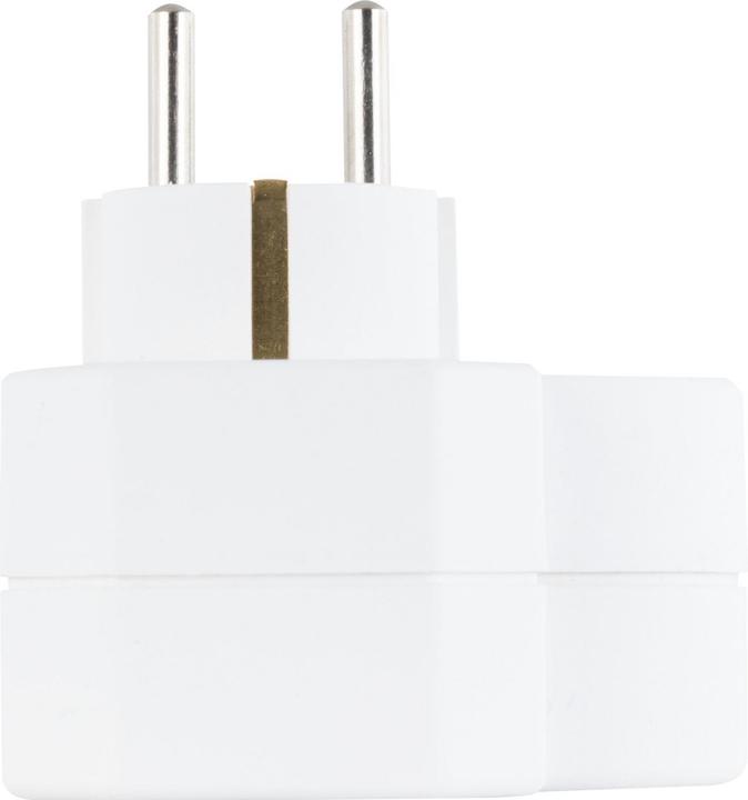 Actual product image REV Steckdosenadapter 3-fach mit Überspannungsschutz, weiss (CEE 7/3, CEE 7/16, 3 x)