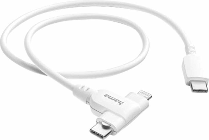 Produktbild Hama Ladekabel 2-in-1, USB-C - USB-C oder Lightning, MFI, 1,5 m, Weiss (1.50 m, USB 2.0)