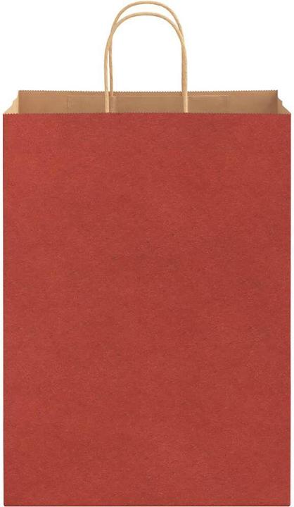 Immagine prodotto VidaXL Sacchetti di carta kraft 50 pezzi con maniglia rossa 32x17x44 cm (Borsa da regalo, 50 x)