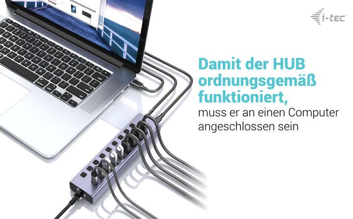 Produktbild i-tec Cachargehub9lan (USB-C, 9 Ports)