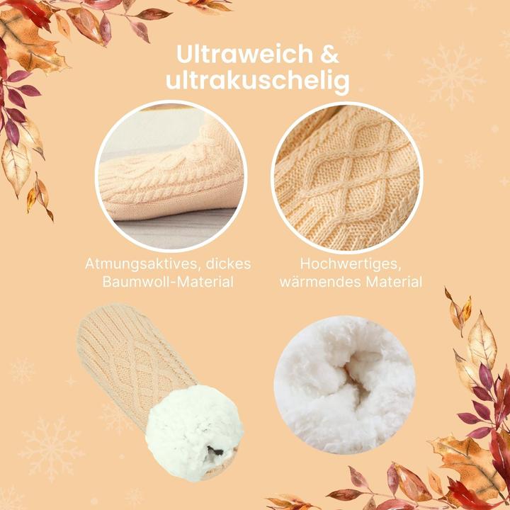 Actual product image Hermex Hausschuhe Gr. 43-46 Wintersocken Kuschelsocken Fuzzy-Socken Pantoffeln (43, 44, 45, 46)