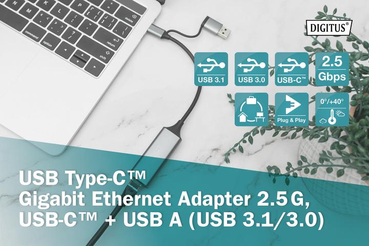 Actual product image Digitus DN-3028 (USB, USB-C, RJ45 2.5 Gigabit Ethernet (1x))