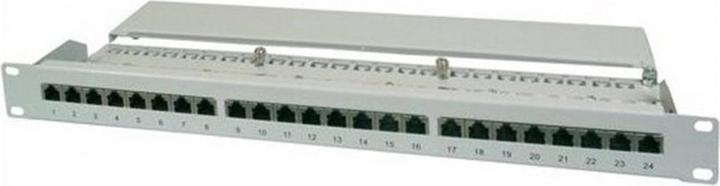 Produktbild Digitus CAT 6 Klasse E Patch Panel geschirmt 16-Port RJ45 8P8C LSA 1HE Rack Mount Farbe Grau RAL 7035