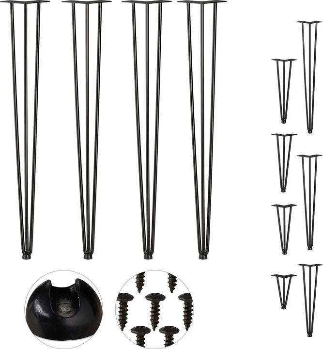 Relaxdays Hairpin Tischbein 4er Set