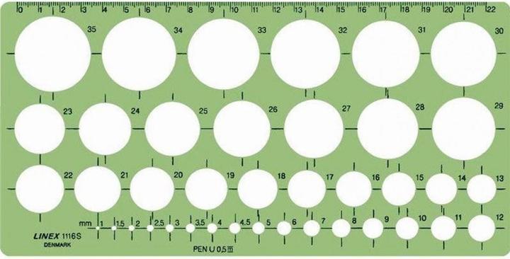 Linex Kreisschablone 39 Kreise (242.40 mm)