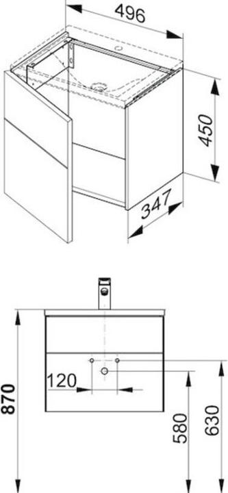 Actual product image Keuco Vanity unit ROYAL REFLEX 496x450x347mm Ans li ant (49.5 x 35 x 45 cm)