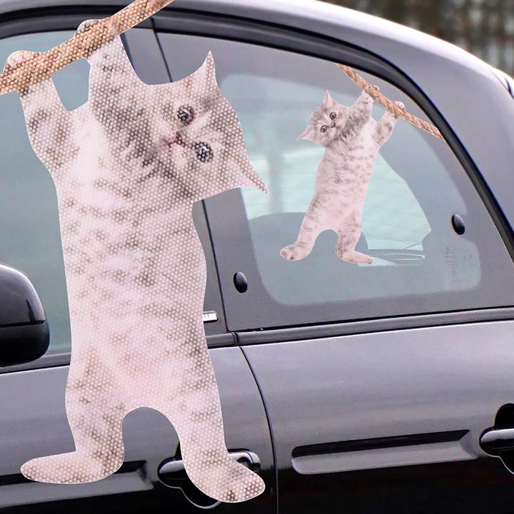 Image du produit Ride With Hanging Cat - Autocollant de fenêtre "Chat