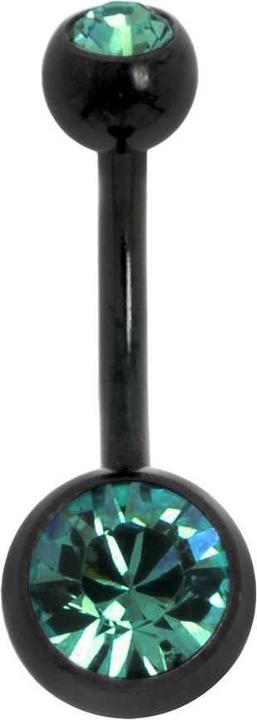 Bijouteria Bauchpiercing (Kristall, PVD Beschichtung (schwarz), Titan)