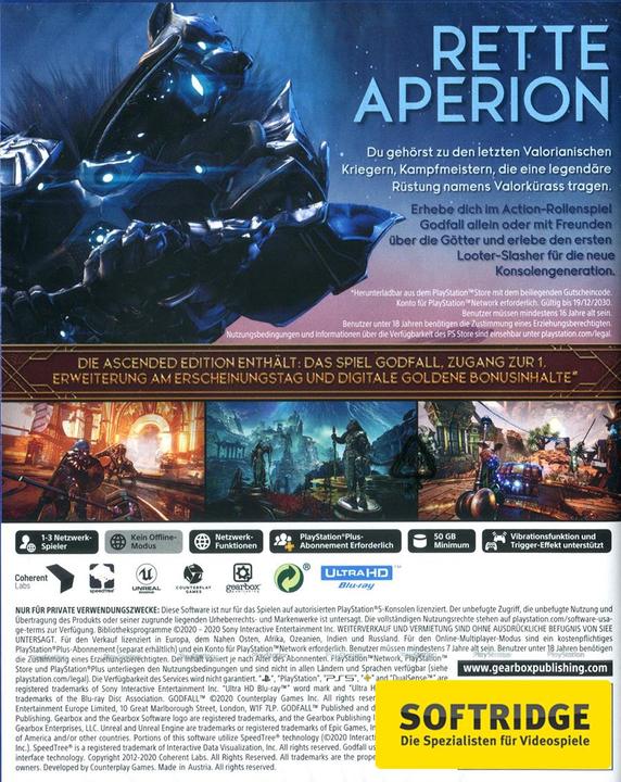 Produktbild Gearbox Godfall - Ascended Edition (PS5, DE)