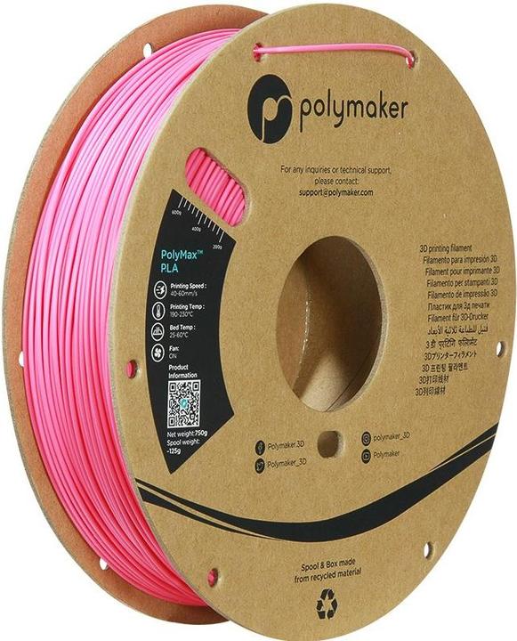 Actual product image Polymaker PolyMax Tough PLA Pink 1,75 mm 750 g (PLA, 1.75 mm, 750 g, Rose)