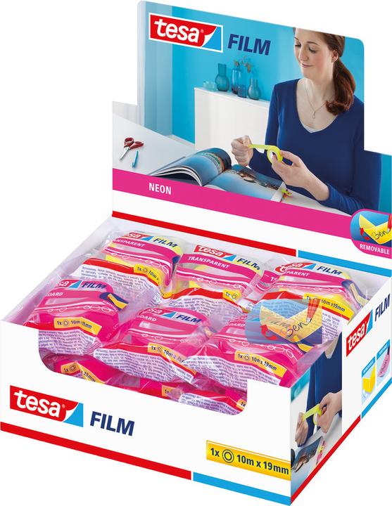 Produktbild tesa tesafilm NEON Markierfilm, spurlos ablösbar, repositionierbar (19 mm)