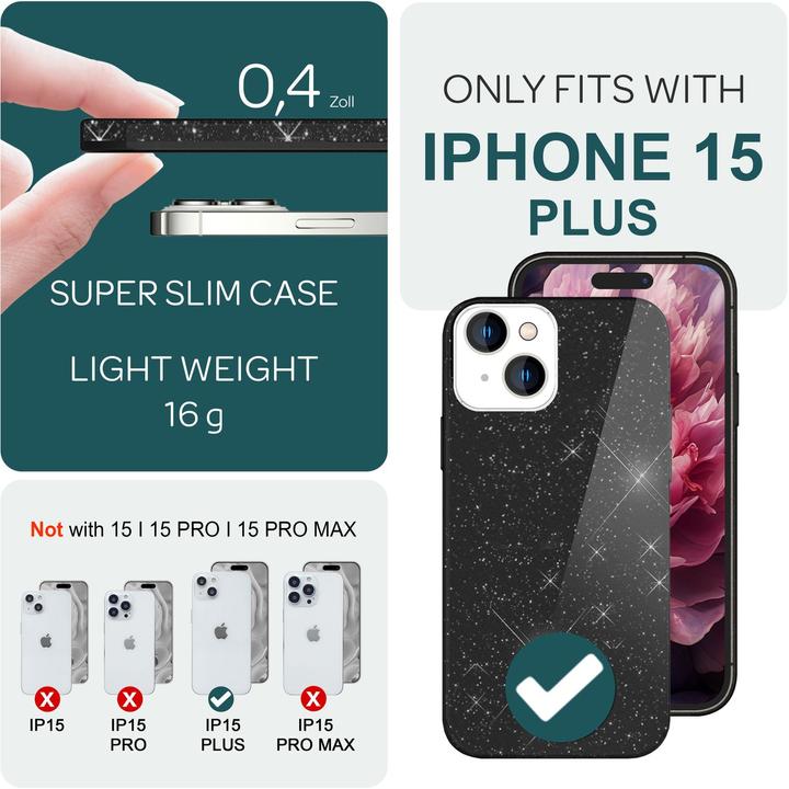 Actual product image Nalia Glitter cover (Apple iPhone 15 Plus)
