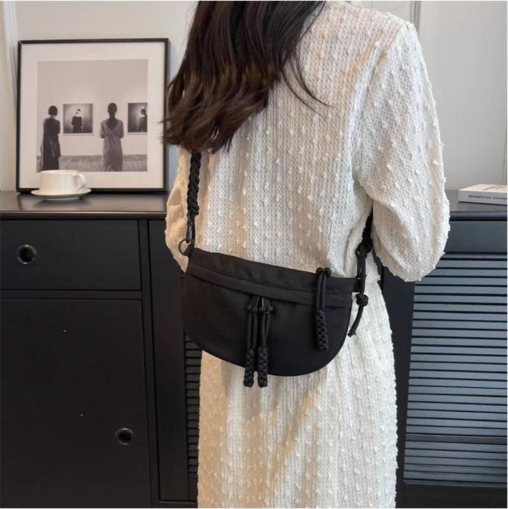 Produktbild Only-Bags.Store Casual Solid Color Chest Bag Grosse Kapazität Taille Pack Taschen Canvas Schulter Crossbody Taschen