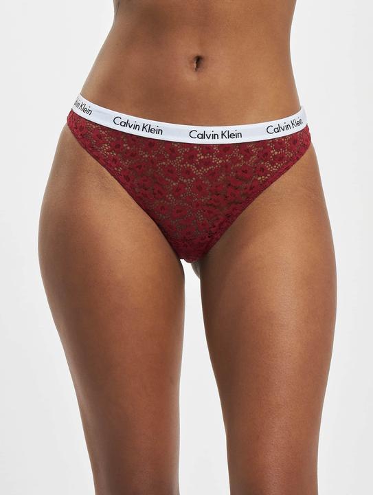 Actual product image Calvin Klein Ladies Brazilian 3Pk Underwear, Intense Plum/RED Carpet/Olive, S (S, pack of 3)