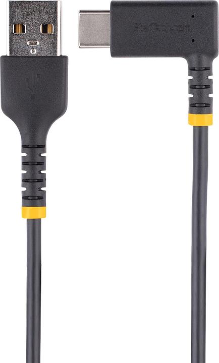 Produktbild StarTech com 6ft (2m) USB A to C Charging Cable Right Angle - Heavy Duty Fast Charge USB-C Cable - B (2 m, USB 2.0)